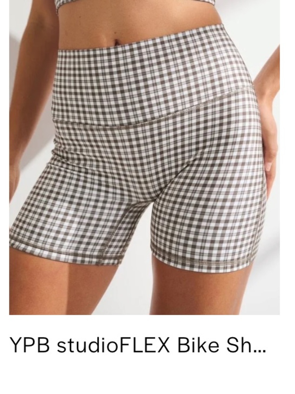 Abercrombie YPB Bike Shorts in Taupe Check
